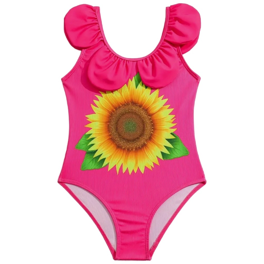 Sunflower Swimsuit Girl's Size 6 One-Piece Swimwear Bright Pink New